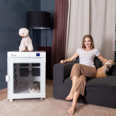 Caixa de secagem automática para animais de estimação inteligente em forma de cubo para gatos de pelúcia